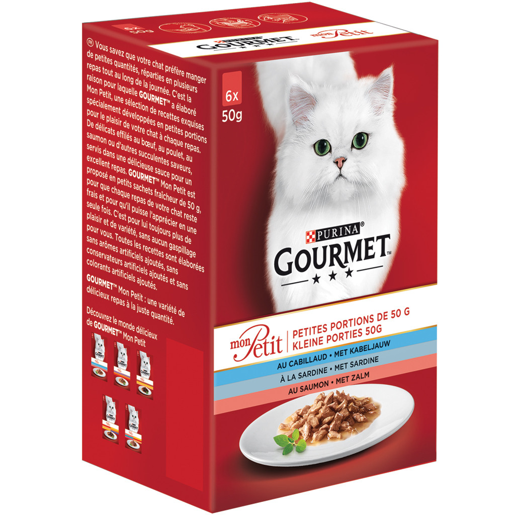 Gourmet kattenvoer Mon Petit zalm<br> 6 x 50 gr